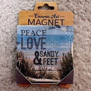 Paper House Magnetic Canvas Art Magnet - Peace Love & Sandy Feet